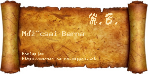 Mácsai Barna névjegykártya