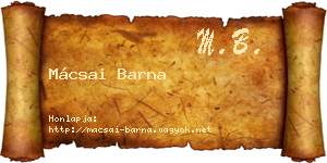 Mácsai Barna névjegykártya