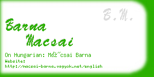barna macsai business card